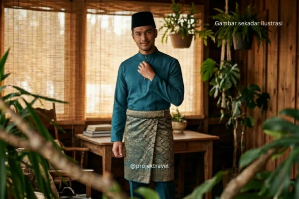 baju melayu dengan sampin