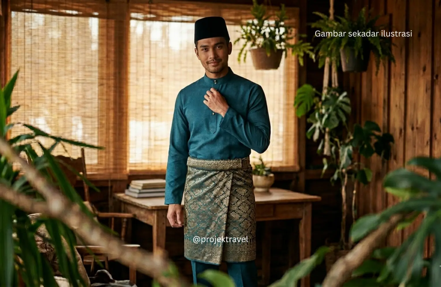 baju melayu dengan sampin